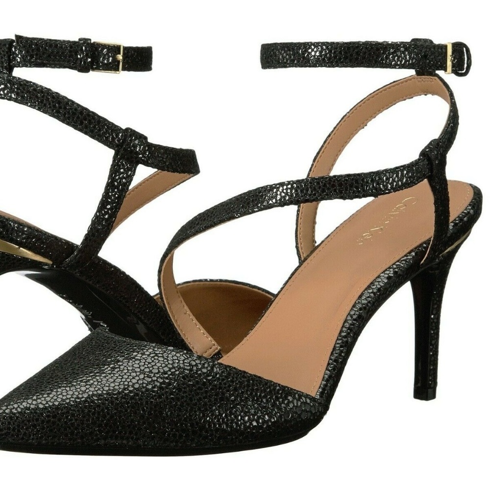 Calvin Klein Pearlized ⚫️Viper Faux Leather Heels
